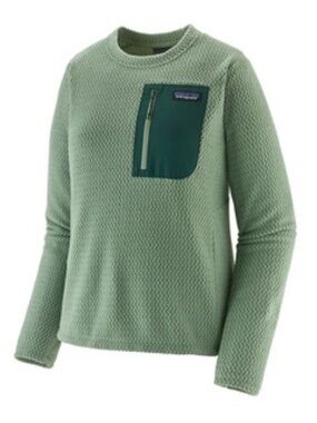 Patagonia Women’s R1 Air Crew Pullover - Elwood Green, size L